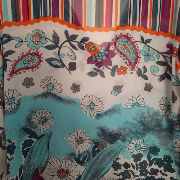 Coldwater Creek Floral Silk Tunic Size Small - Picture 4 of 9